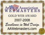 AAWebmasters Excellence in Web Design Gold Award 2007-2008